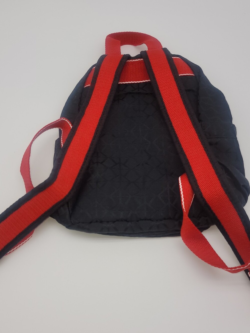 Kipling Black Quilted Mini Backpack with Hello Kitty Tiger Patch and Red Straps - Picture 2 of 6